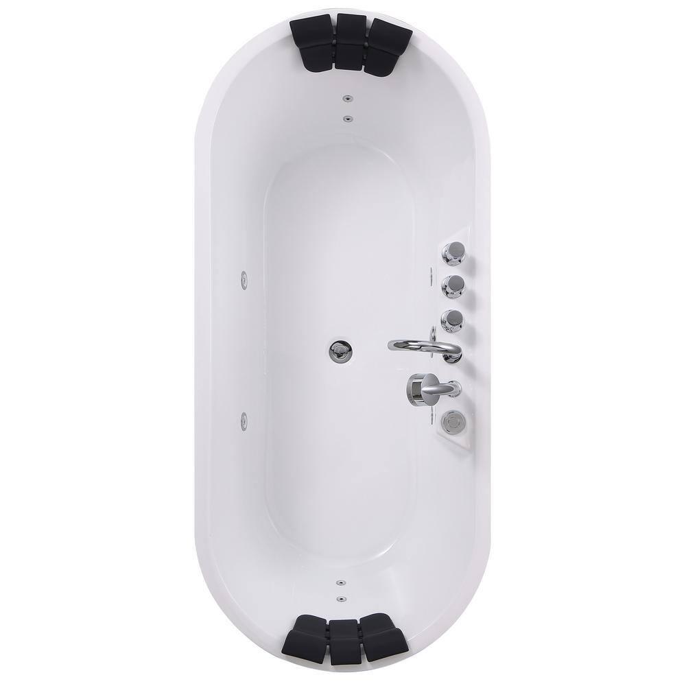 67'' x 28.7'' Freestanding Whirlpool Plastic / Acrylic Bathtub with Faucet