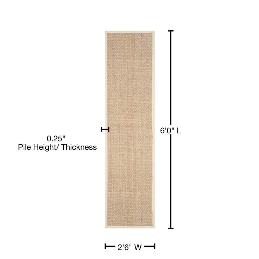 Natural Fiber NF114 Power Loomed Indoor Runner Rug - Natural/Ivory - 2'6"x6' - Safavieh.