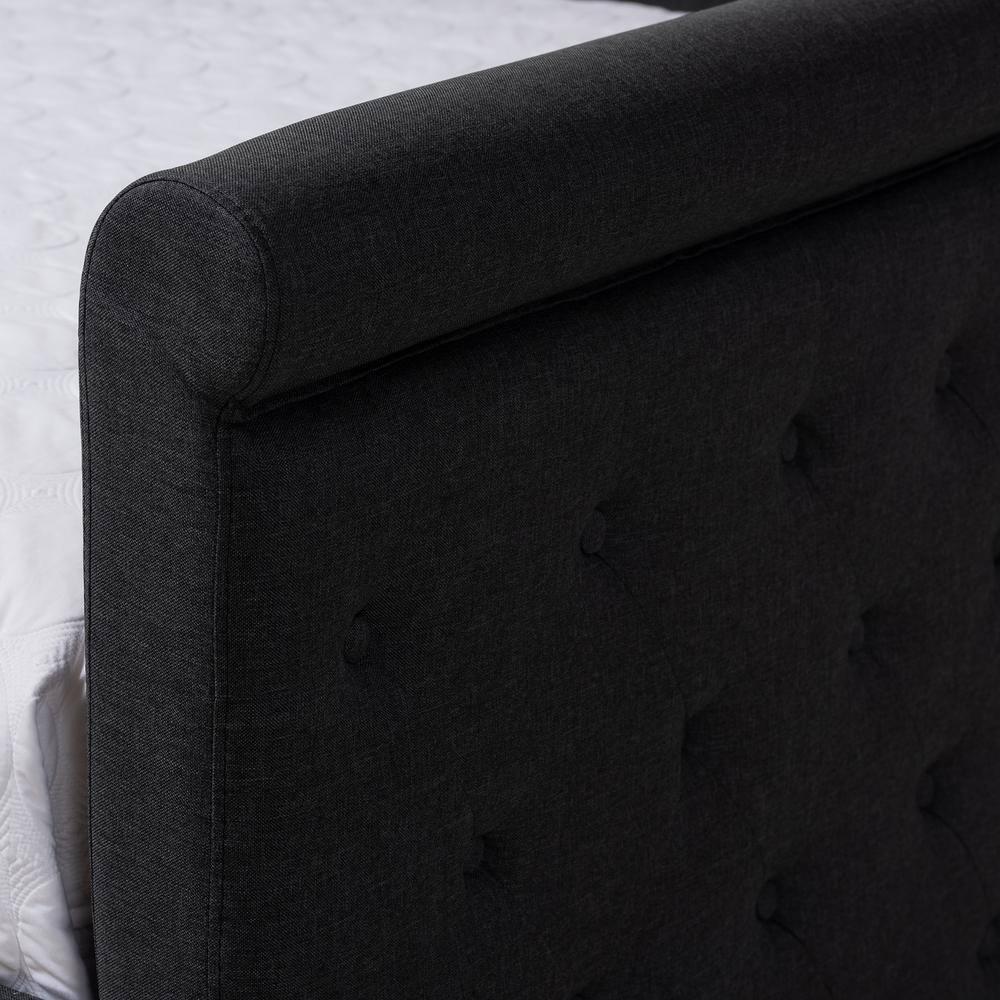 Full Alena Daybed with Trundle Dark Gray - Baxton Studio: Upholstered Bedroom Furniture, No Box Spring Needed