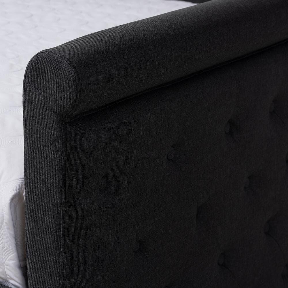 Queen Alena Daybed with Trundle Dark Gray - Baxton Studio: Contemporary Upholstered, Foam Padded, Bedroom Furniture