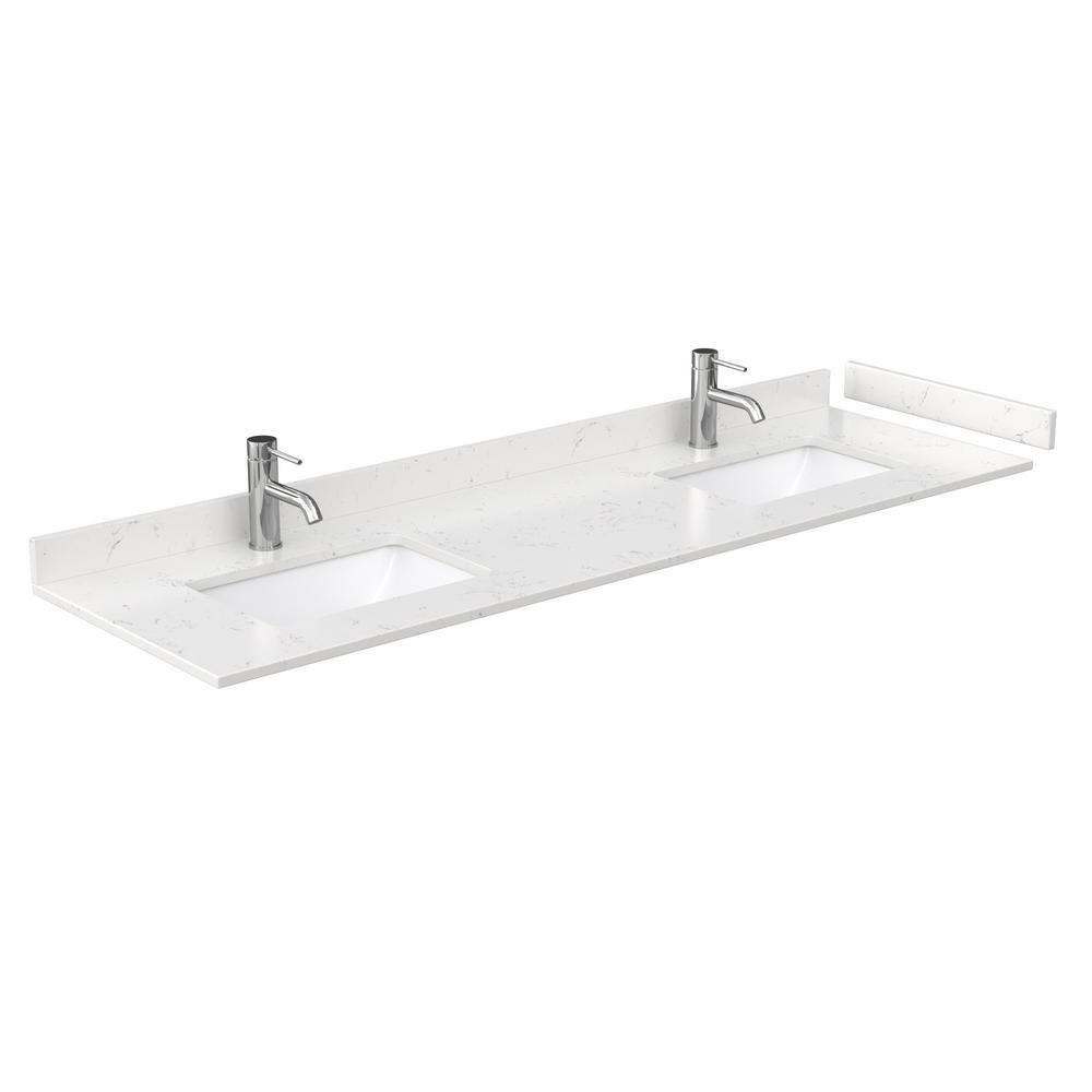 Beckett 72" Freestanding Double Bathroom Vanity with Cultured Marble Top