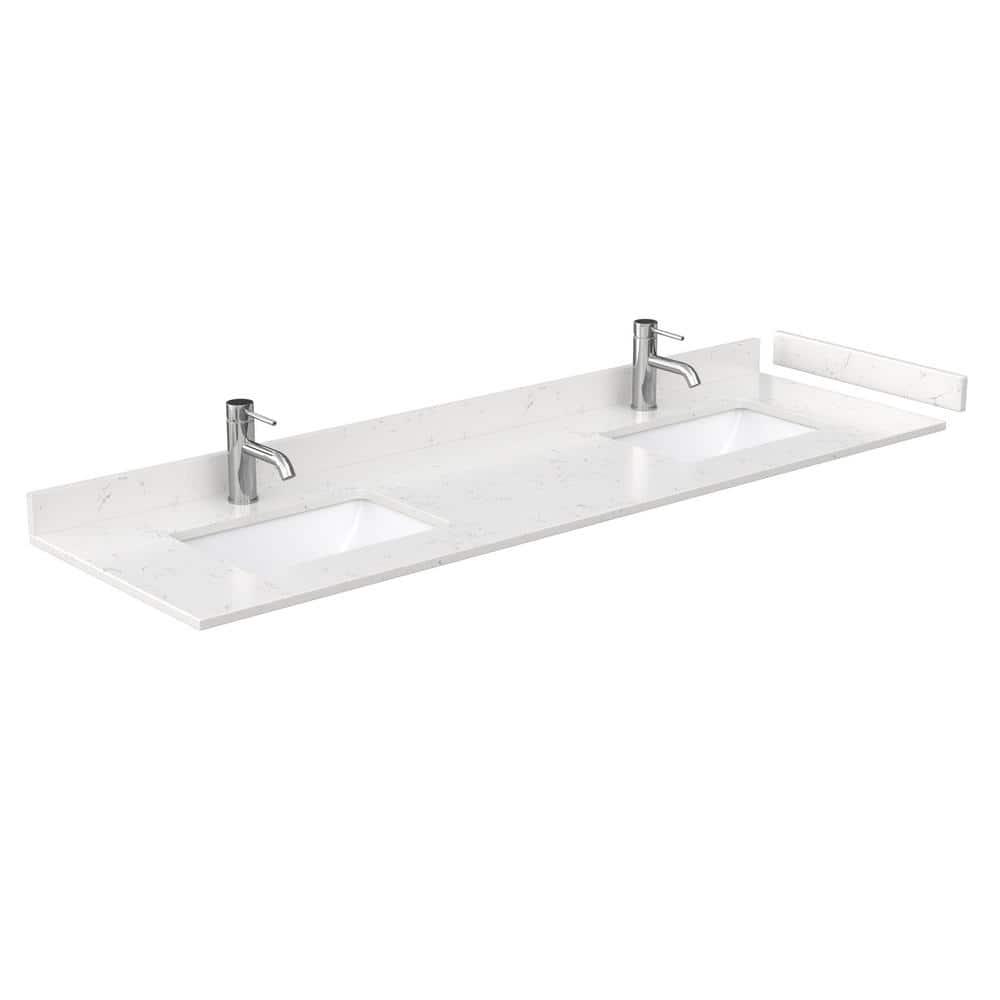 Beckett 72" Freestanding Double Bathroom Vanity with Cultured Marble Top