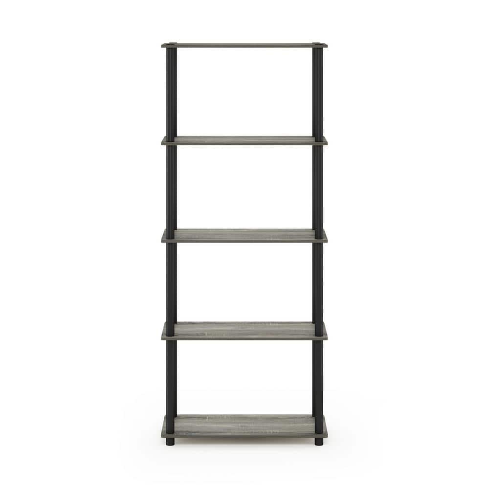 Furinno 5-Tier Tall Decorative Bookshelf Storage Bookcase Open Multipurpose Shelves Display Rack for Living Room&Home Office,Light Cherry/Black