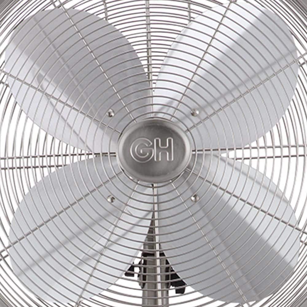 Good Housekeeping All-Metal 3-Speed 16" Oscillating Conference Room Pedestal Fan with Telescopic Height Adjustment (Multiple Finishes Available)