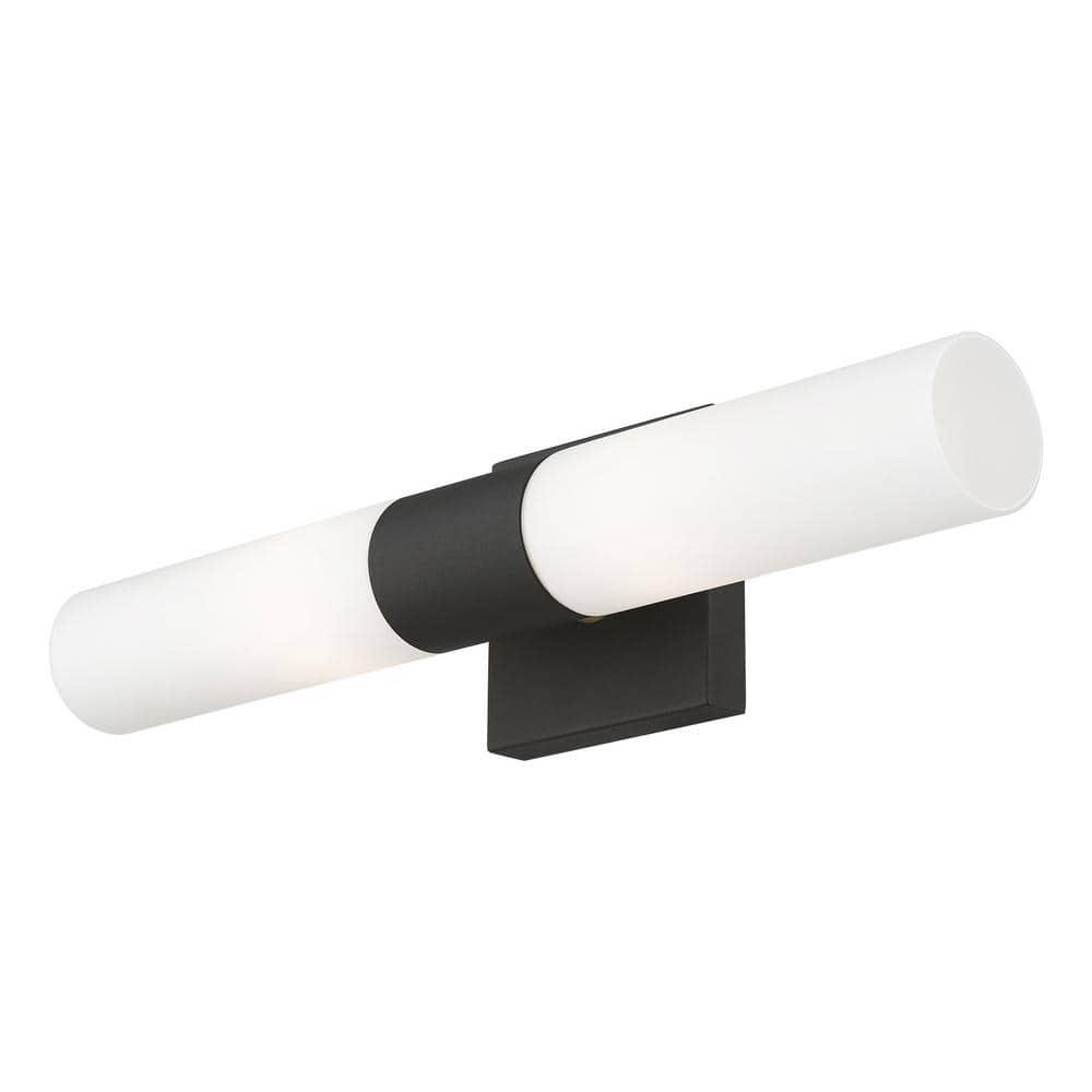 Aero 18" Black and Brass 2-Light Vanity Sconce