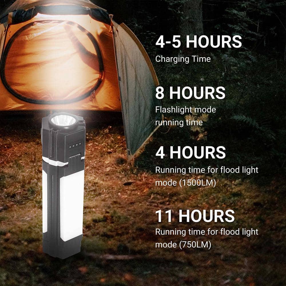 Black and White Collapsible LED Camping Lantern with USB Charger