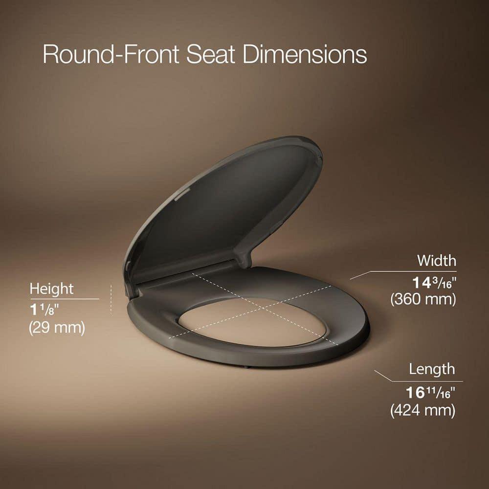Cachet Round-Front Toilet Seat with Quiet-Close Lid and Seat and Grip-Tight Bumpers