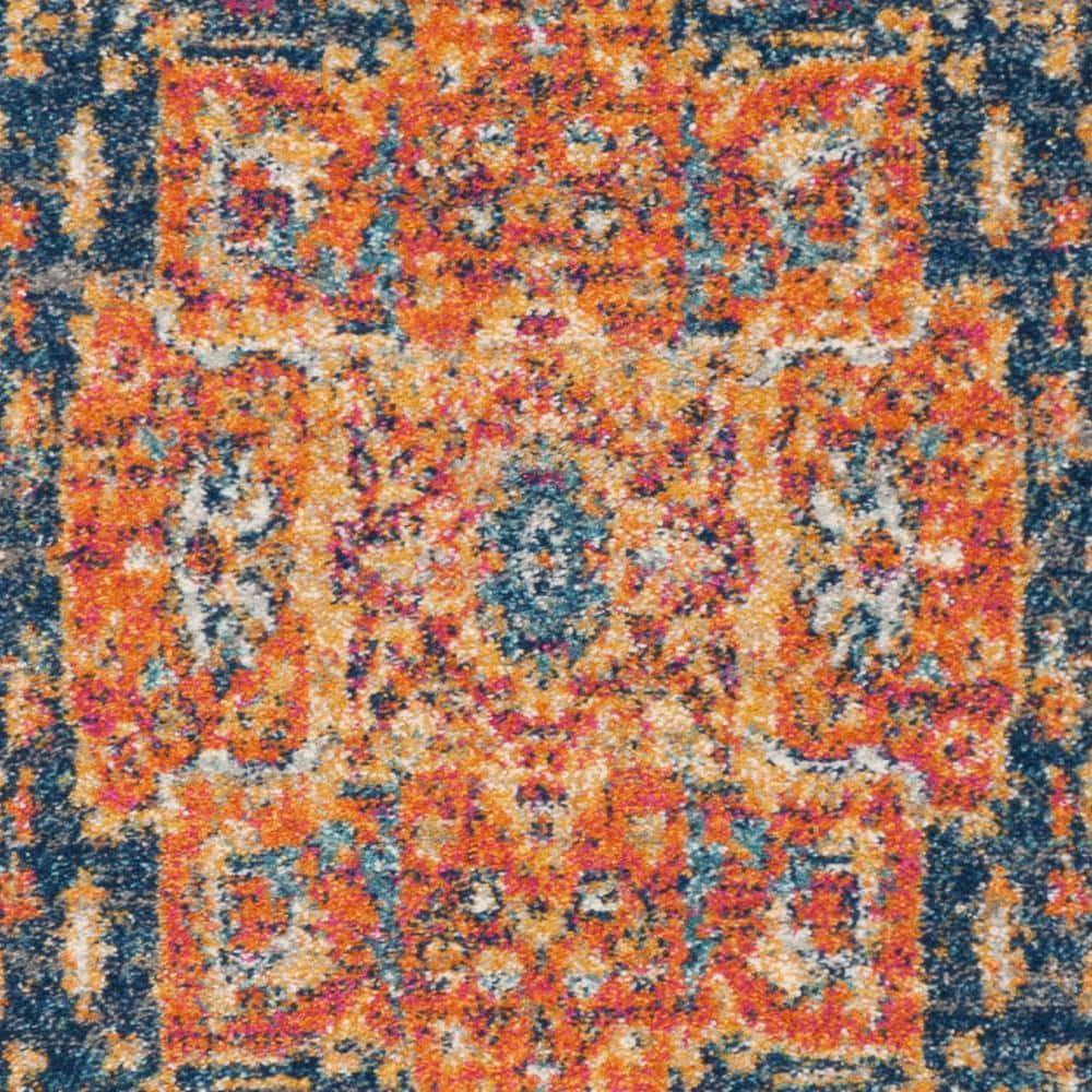 Evoke EVK275 Power Loomed Indoor Accent Rug - Blue/Orange - 2'2"x4' - Safavieh
