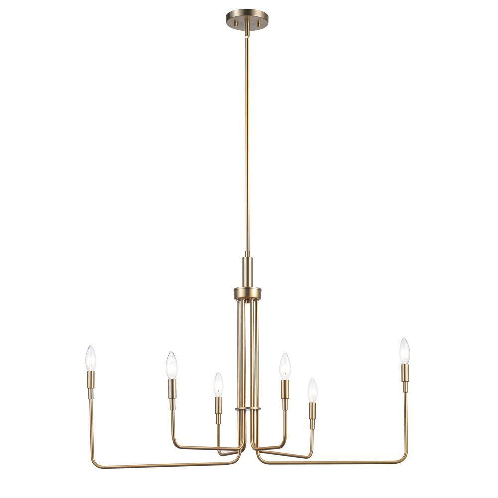 Charlotte Midcentury Modern Antique Gold Cluster Chandelier