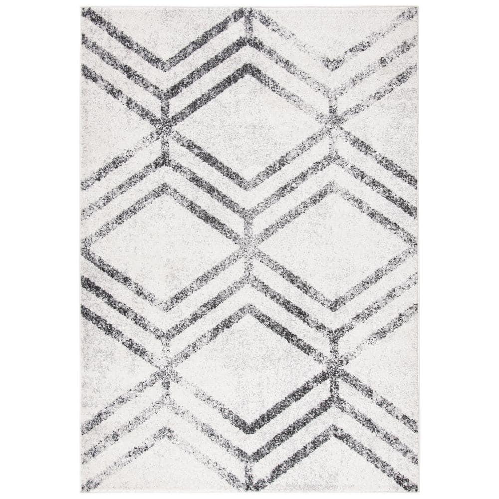 Adirondack ADR253 Machine Made Indoor Area Rug - Ivory/Grey - 5'-1"x7'-6" - Safavieh