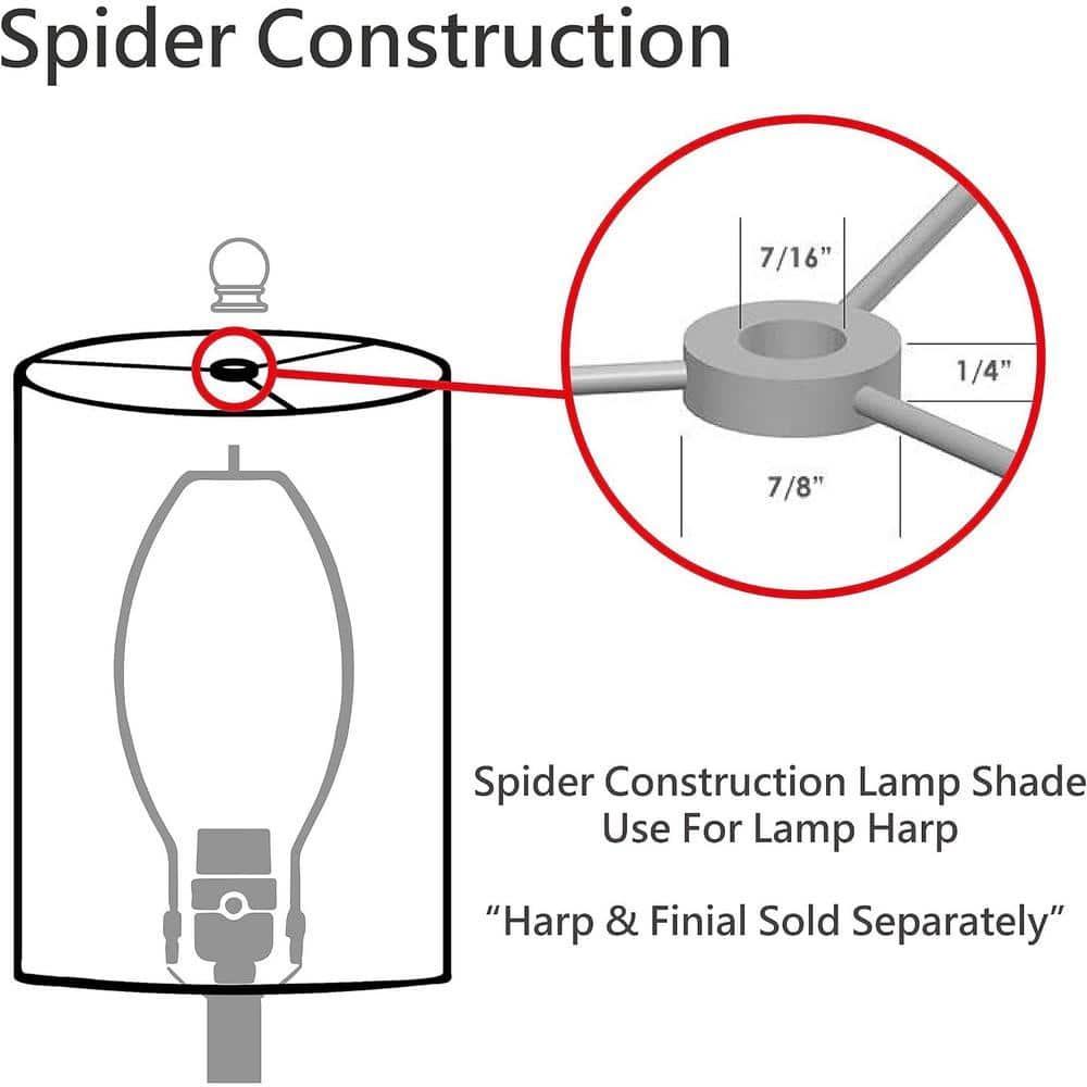 Aspen Creative 32639 Transitional Empire Shape Spider Construction Lamp Shade, Red, 6" Top x 12" Bottom x 9" Slant Height