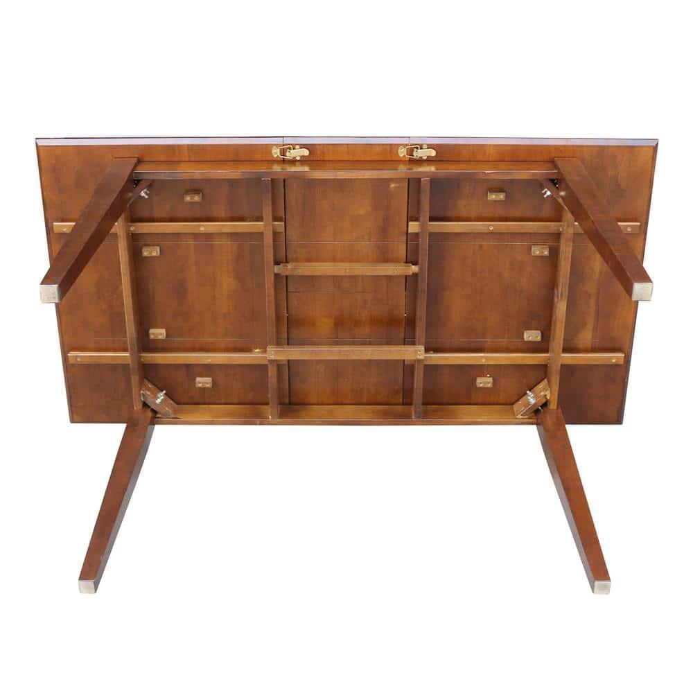 32"x48" Shaker Extendable Dining Table Brown - International Concepts: Seats 6, Solid Wood