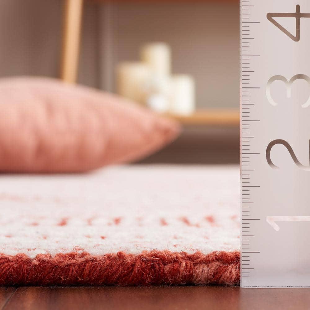 Abstract ABT340 Handmade Indoor Area Rug - Ivory/Red - 8'x10' - Safavieh