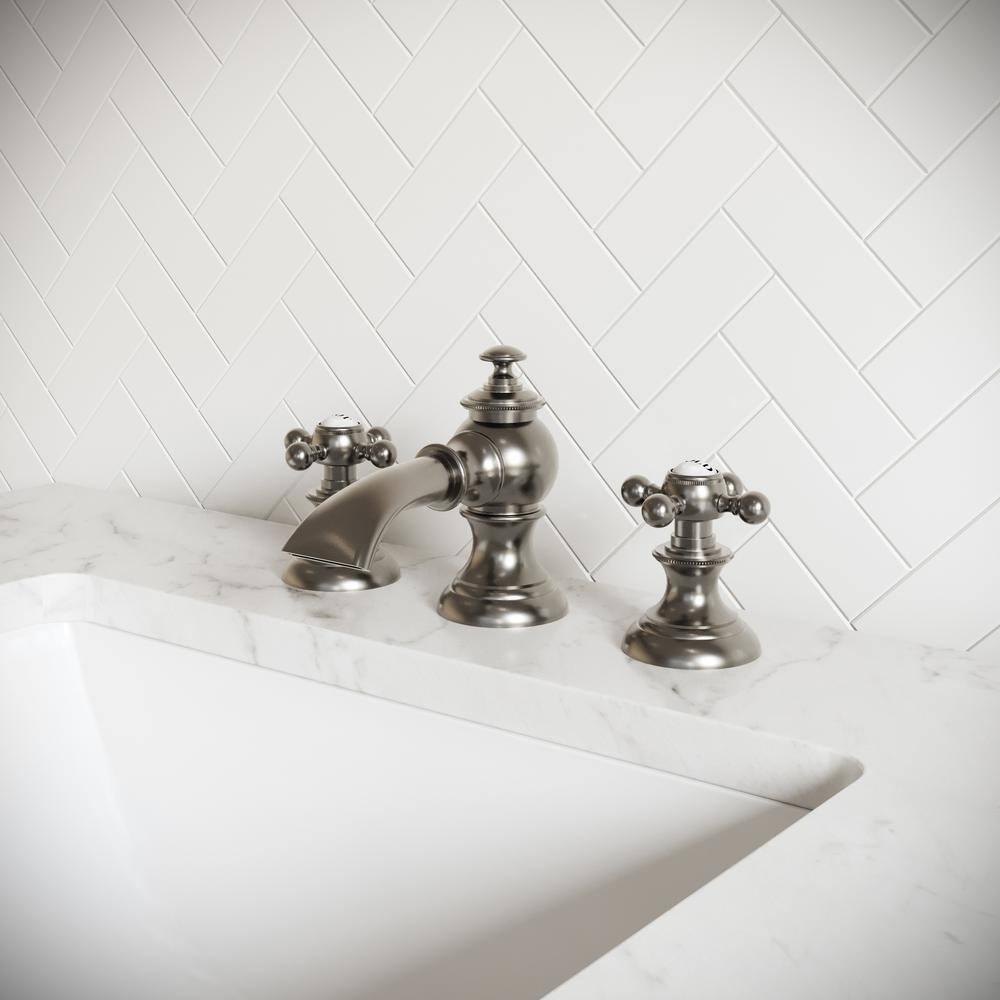 Water Creation F2-0013-02-BX Modern Classic Widespread Lavatory F2-0013 Faucets - Gray & Brushed Nickel
