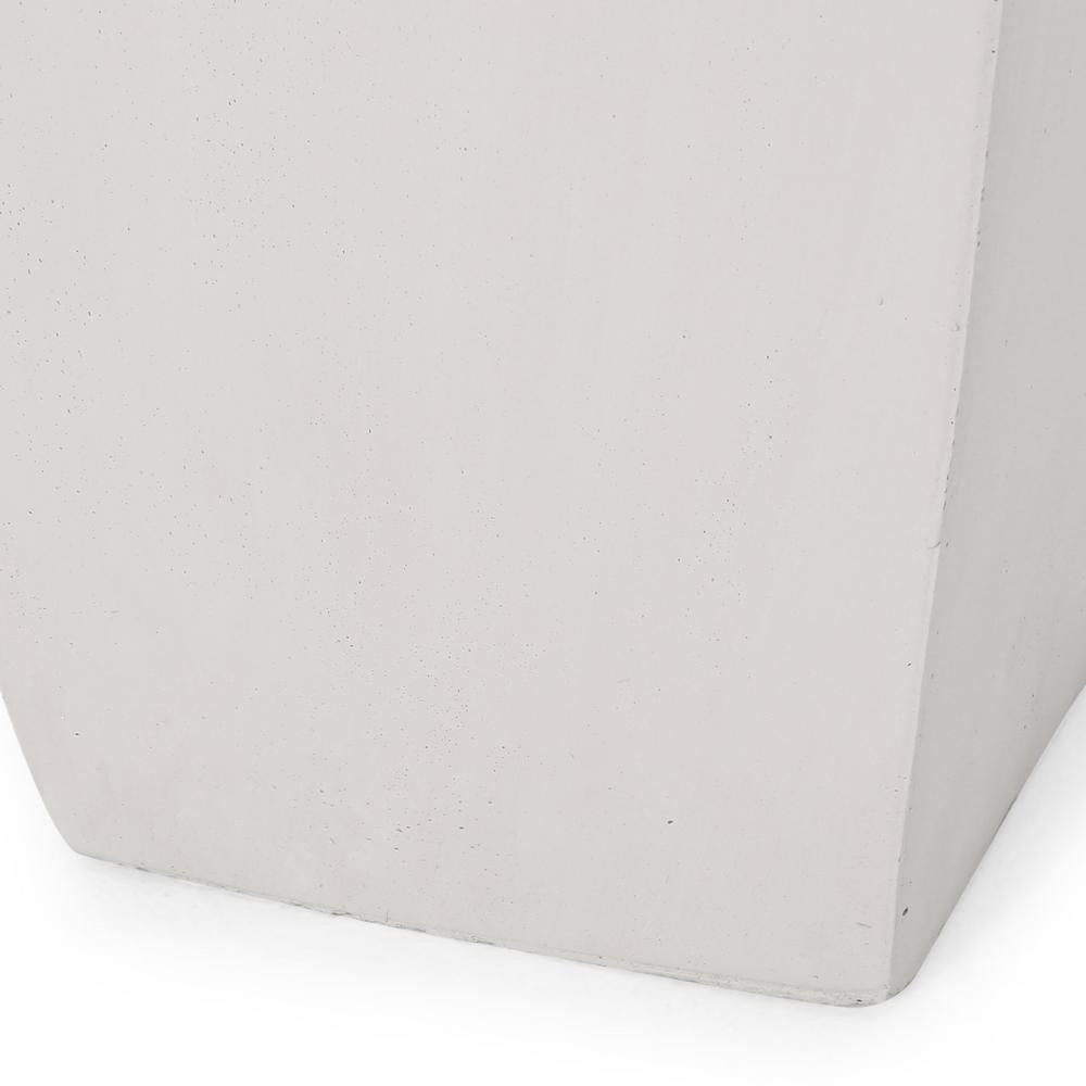 Ella Small Matte White Concrete Outdoor Patio Planter