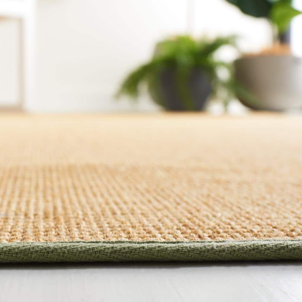 Martha Stewart Natural Fiber - MSR9501 - Indoor Power Loomed Area Rugs - Natural/Green - 5'x7'