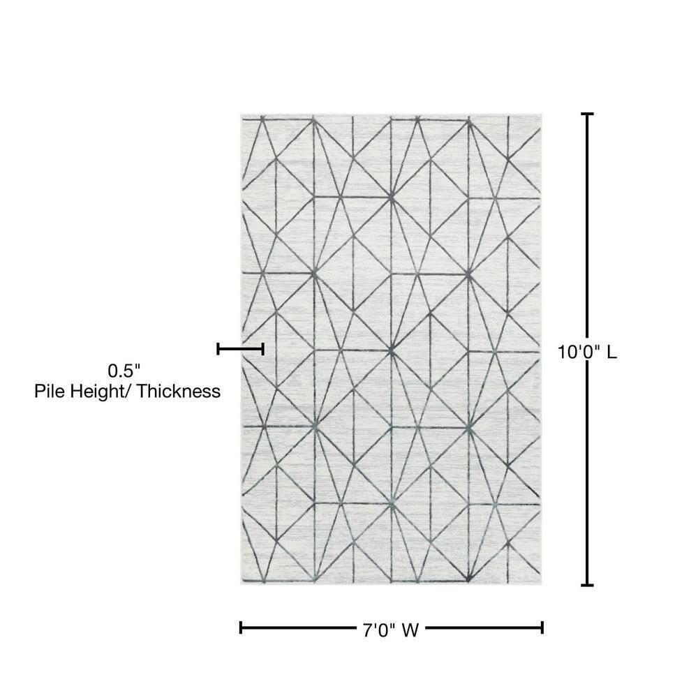 Matrix Trellis Geometric White 7 ft. x 10 ft. Area Rug