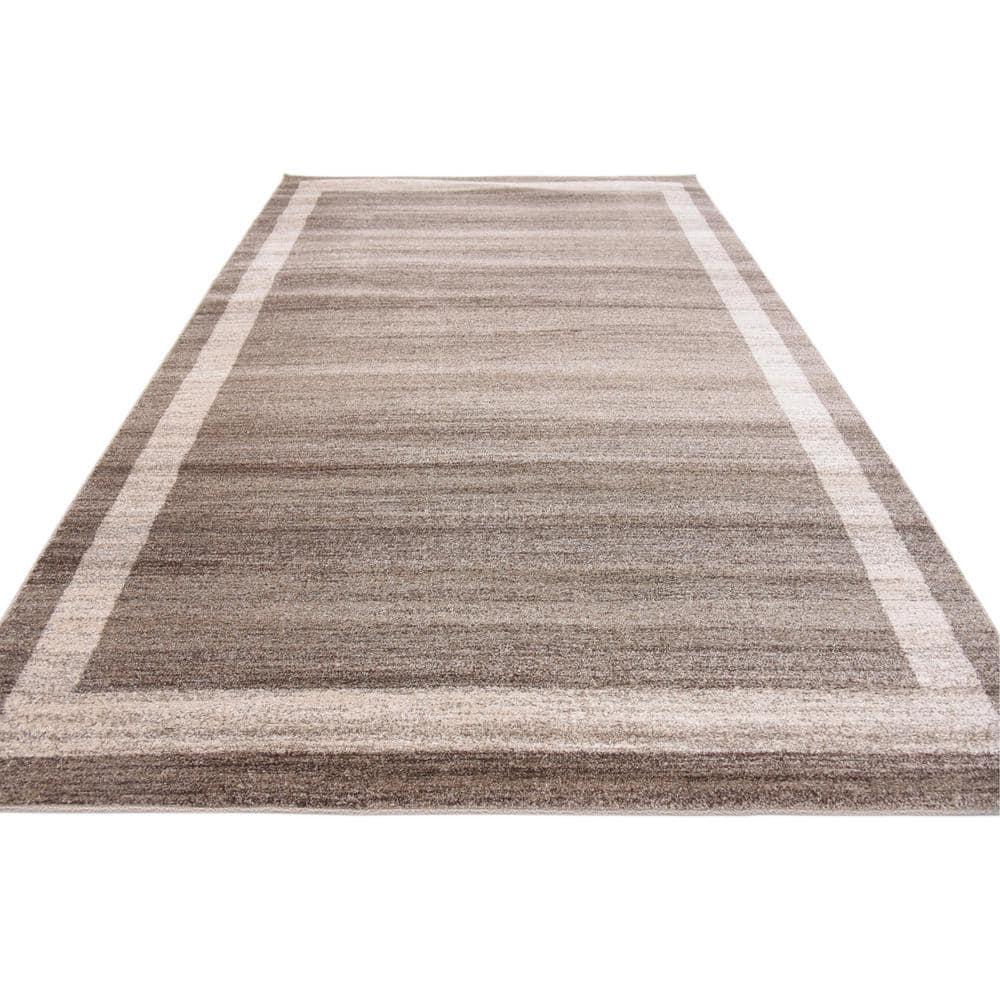 Unique Loom Del Mar Collection Area Rug - Maria (6' 1" x 9' Rectangle Light Brown/Ivory)