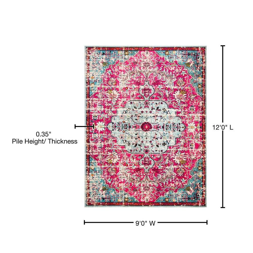 Madison MAD447 Power Loomed Indoor Area Rug - Fuchsia/Teal - 9'x12' - Safavieh