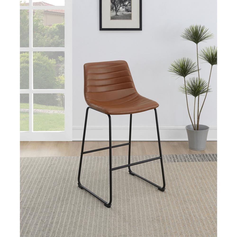 Coaster Zuni Faux Leather Upholstered Counter Height Chair in Brown