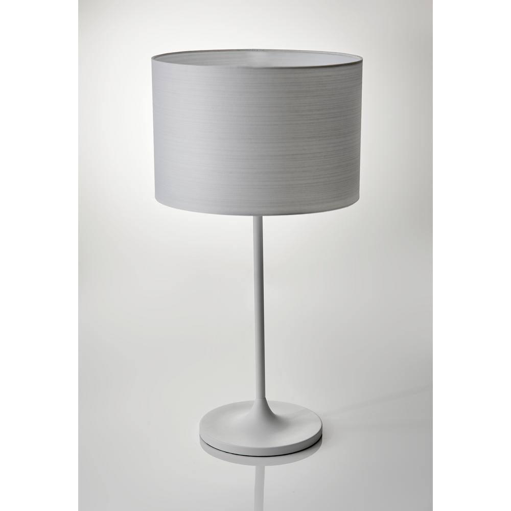 22.5" Oslo Collection Table Lamp White - Adesso: Scandinavian Design, Metal Base, Japanese Paper Shade