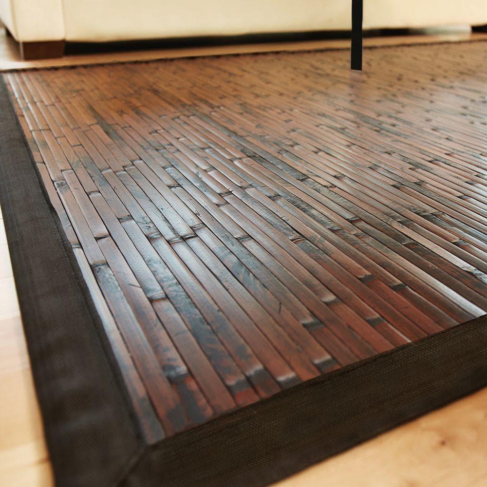Anji Mountain Cobblestone Mahogany Bamboo Rug, 2' x 3', Brown