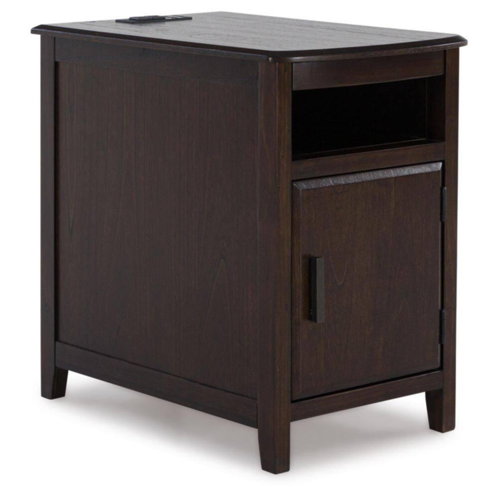Signature Design by Ashley Casual Devonsted Chairside End Table  Dark Brown
