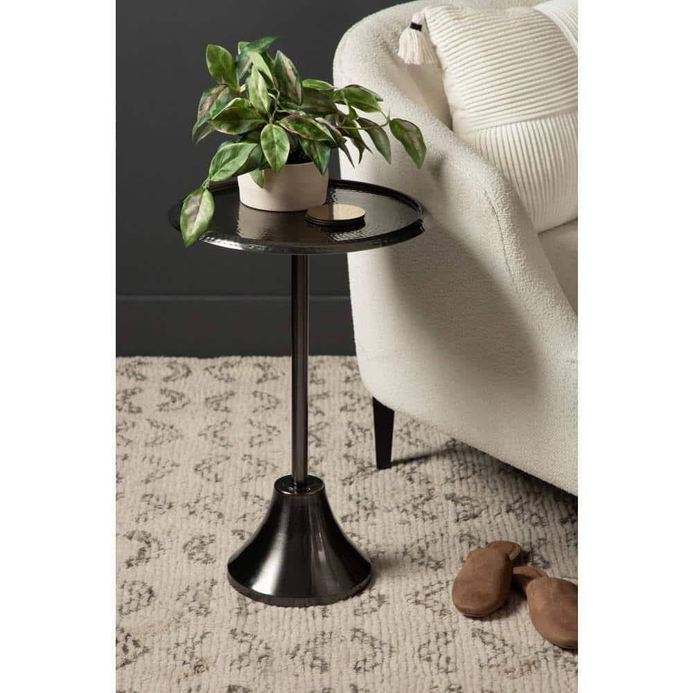 Kate and Laurel Sanzo Metal Side Table, 15x15x24, Pewter