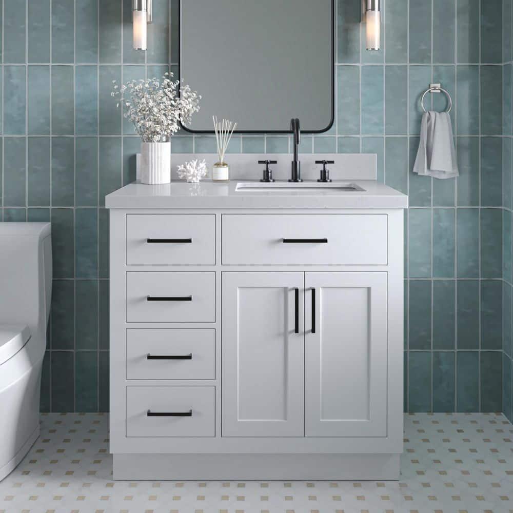 Ariel T036srcqrvo Hepburn 36" Free Standing Single Basin Vanity Set - White
