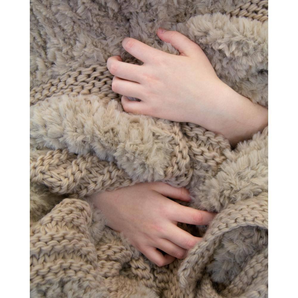 Donna Sharp Plush Knit Throw Taupe
