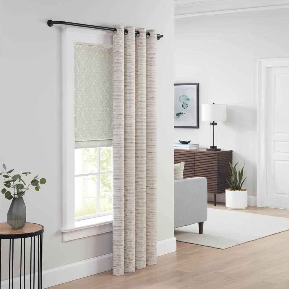 Eclipse Barnes 1" Blackout Wrap Curtain Rod, 28-48", Matte Black