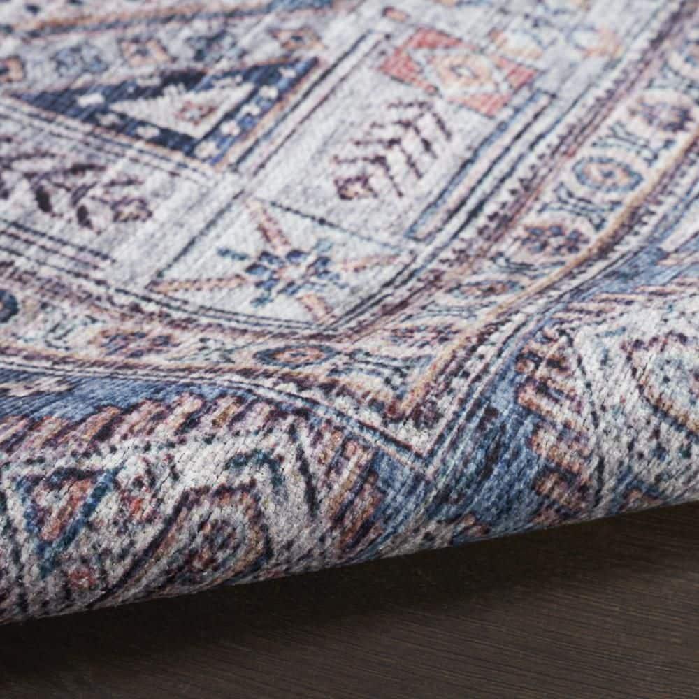 Nourison Washable Brilliance 7'10" x 9'10" Blue/Multi Vintage Indoor Rug