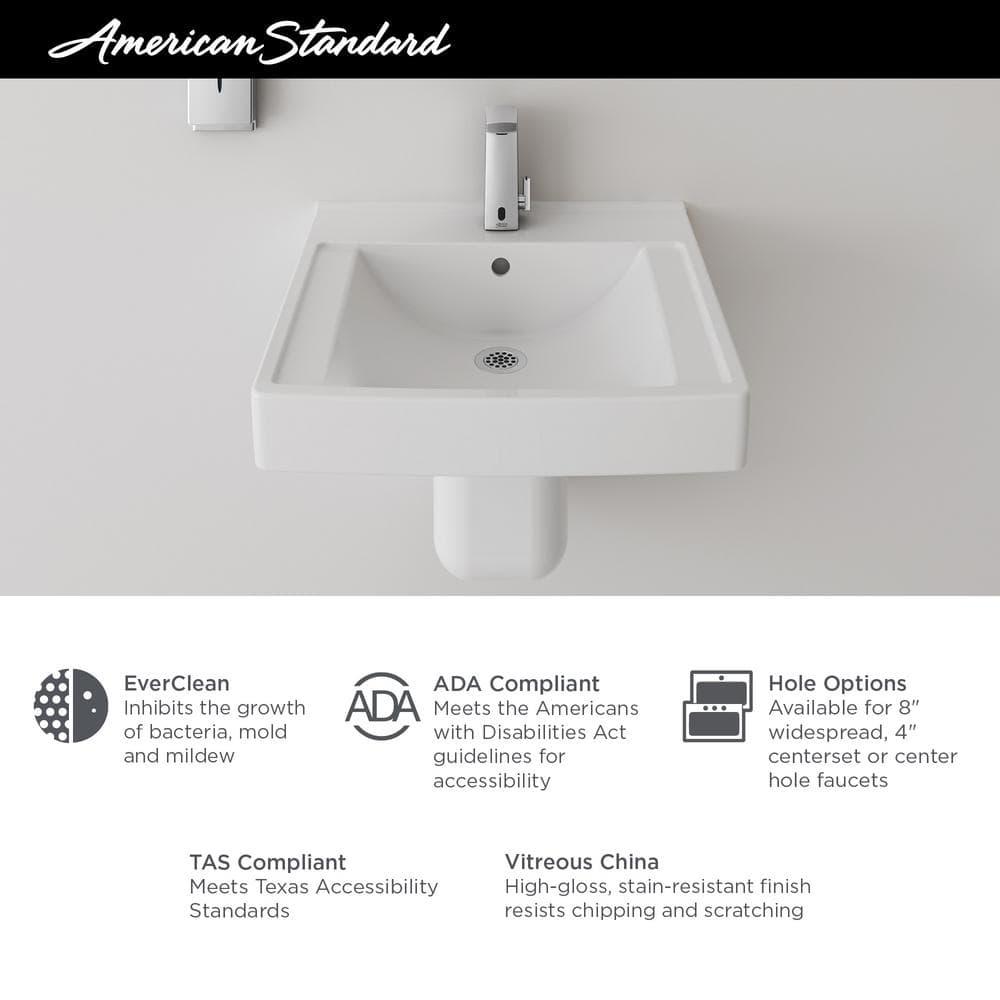 American Standard Decorum 20.25'' White Vitreous China Rectangular Bathroom Sink with Overflow