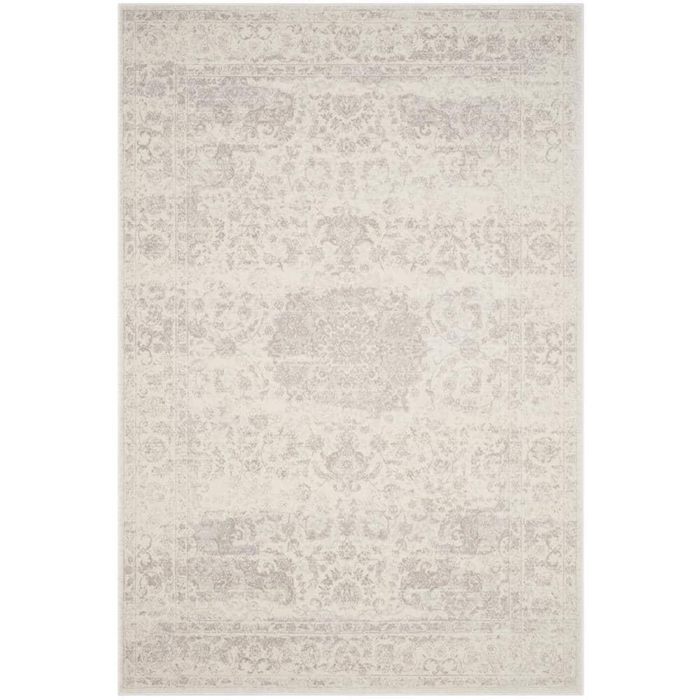 Carnegie CNG631 Power Loomed Area Rug - Cream/Light Grey - 5'1"x7'6" - Safavieh.