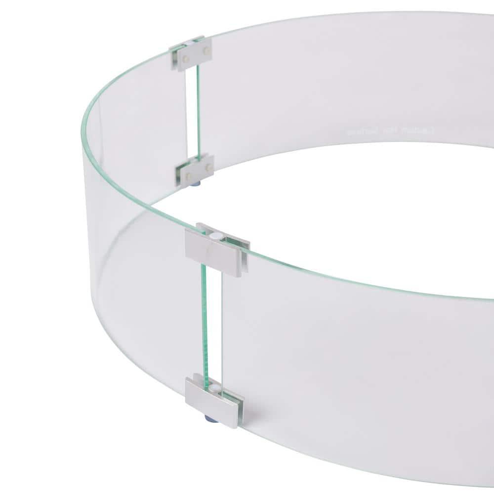 Fire Sense Fire Sense Wind Guard Clear Glass Tempered Glass for Propane, Gas, Fire Pits and Patio Heaters-Round-26 Inches