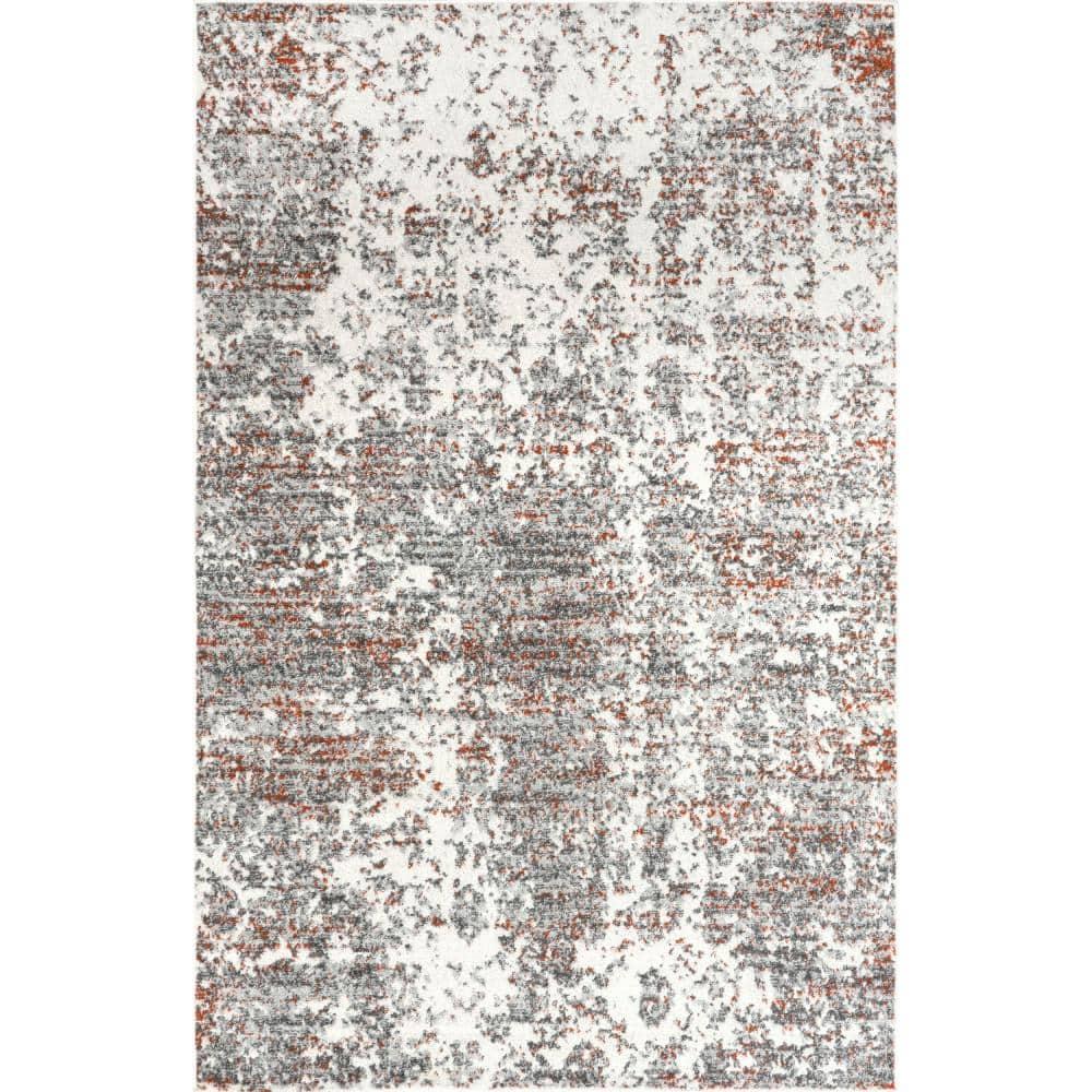 Nuloom Deedra Abstract 4x6 Indoor Area Rug for Living Room Bedroom Dining Room Kitchen, Red/Ivory