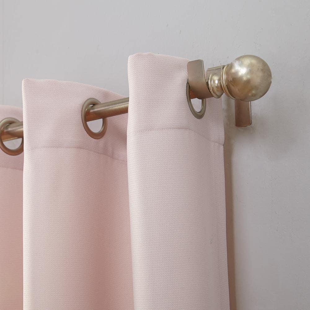63"x40" Sora Casual Textured Light Filtering Grommet Top Curtain Panel Pink - No. 918