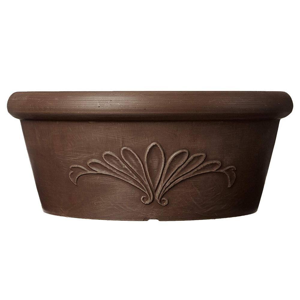 Arcadia PSW Pot TA25C Collection Shallow Bulb Pan Planter Dish Low Bowl for Succulents, Bonsai, Fairy Gardens, Herbs, 10-inch, Chocolate