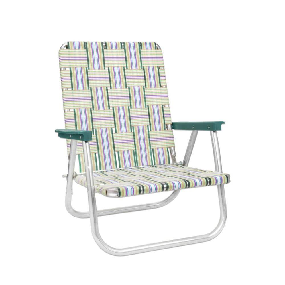 Lawn Chair USA Folding Aluminum Beach Webbed Chair (Spring Fling)
