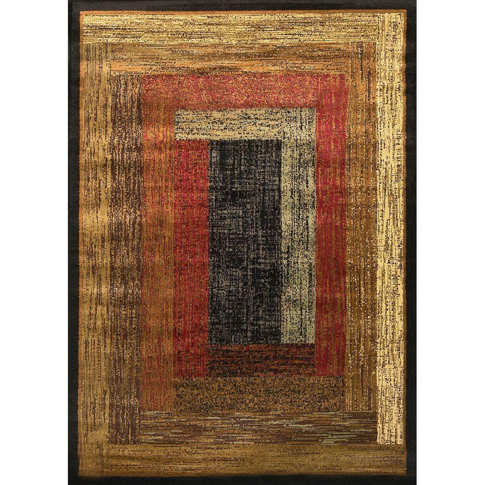 Home Dynamix Royalty Vega Contemporary Geometric Area Rug, Black/Brown, 5'2"x7'2"