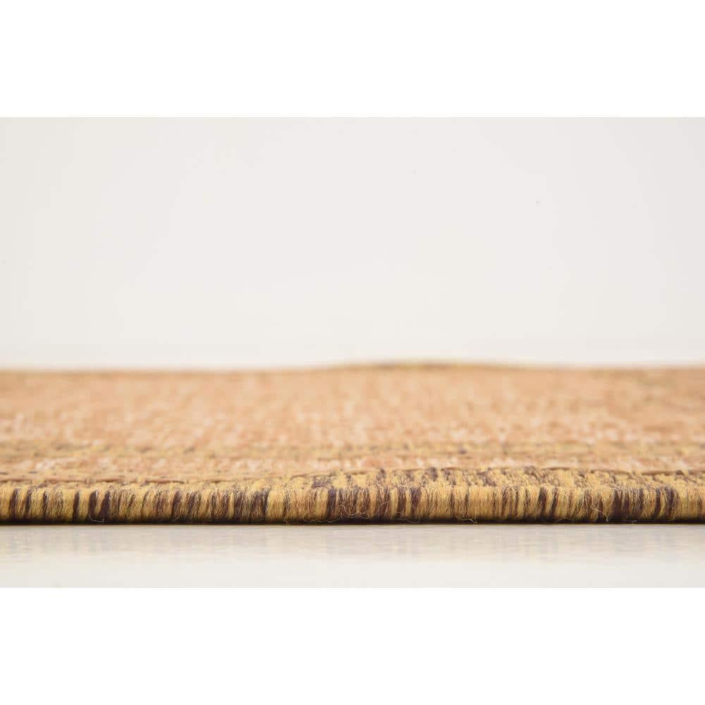 Unique Loom 2' 2 x 3' 0 Tan Outdoor Border Multi Border Area Rug