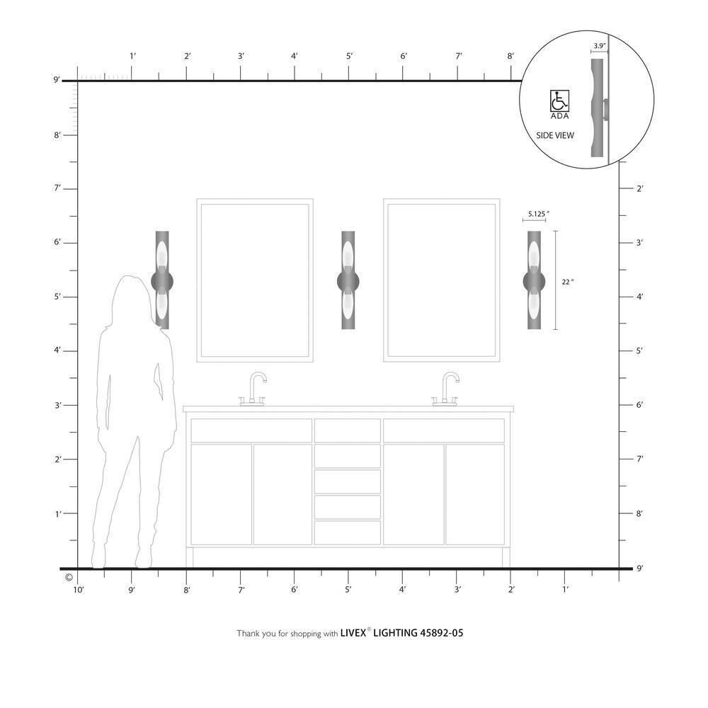 Livex Lighting Novato 2 - Light Wall Light in  Polished Chrome