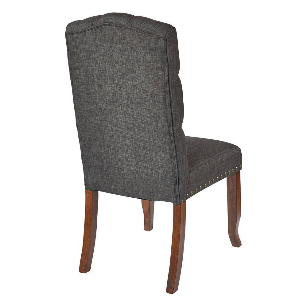 White Upholstered Parsons Side Chair with Wood Legs