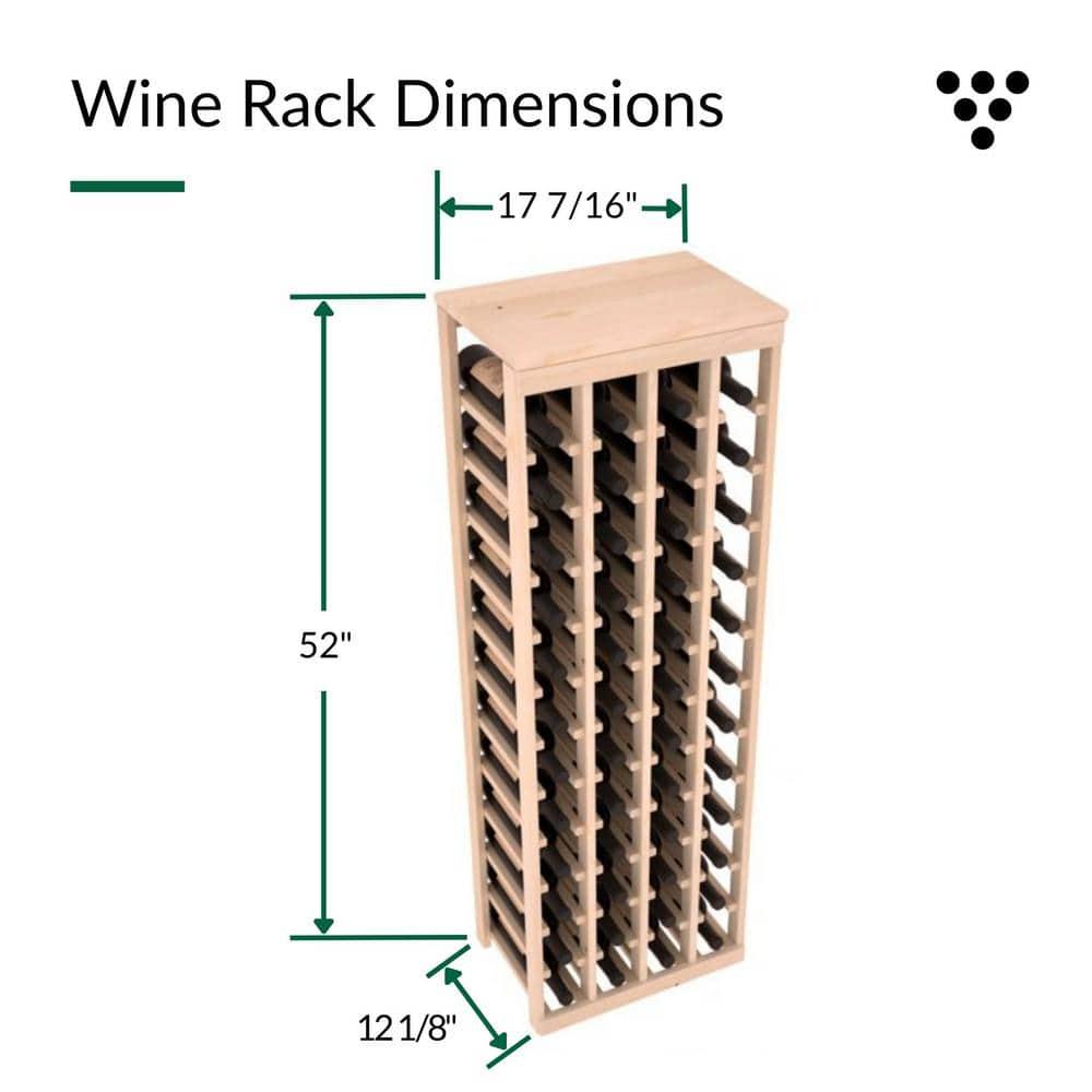 Natural Unstained Redwood 48-Bottle Table Top Wine Rack