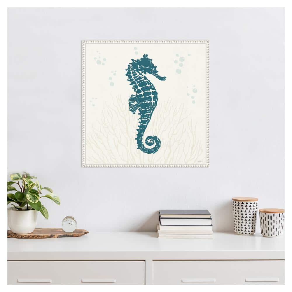 Amanti Art Seaside Style II Blue by Anne Tavoletti Canvas Wall Art Print Framed 22 x 22-in.