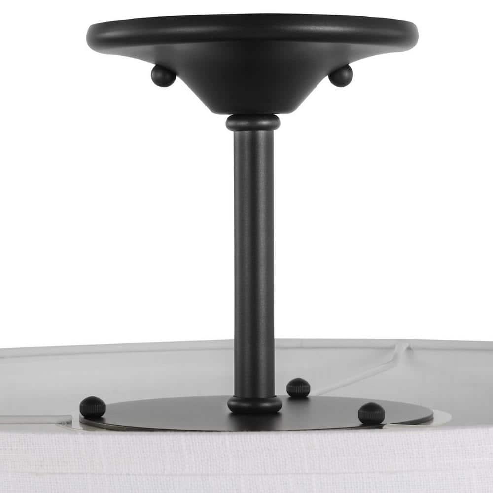 Progress Lighting, Inspire Collection, 3-Light Semi-Flush Mount, Graphite, Summer Linen Shade
