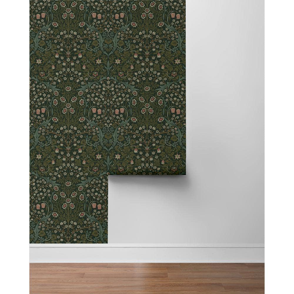 NextWall Greenery Victorian Garden Floral Peel and Stick Wallpaper