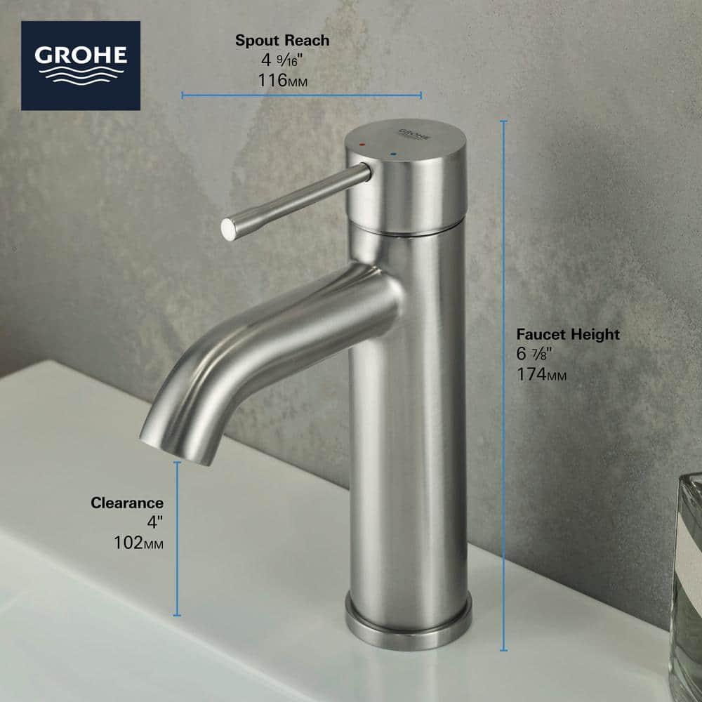 Grohe 23 592 A Essence 1.2 GPM Single Hole Bathroom Faucet - Nickel