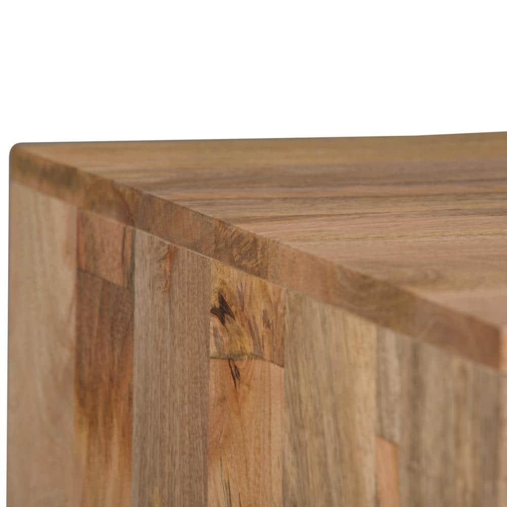 Hunter 22"W Solid Wood Industrial Square End Table with Hairpin Legs and Open Storage