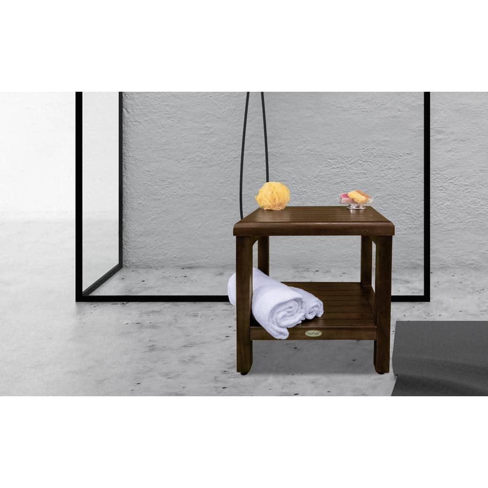 Decoteak Eleganto, Teak Shower Bench, Teak Wood Shower Bench, Teak Shower Bench, Teak Shower Stool